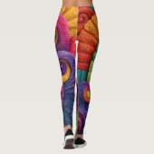 Levendige spiraal abstracte patronen leggings (Achterkant)