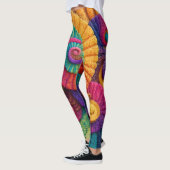 Levendige spiraal abstracte patronen leggings (Links)