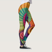 Levendige spiraal abstracte patronen leggings (Rechts)