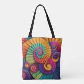 Levendige spiraal abstracte patronen tote bag (Achterkant)