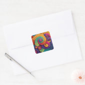 Levendige spiraal abstracte patronen vierkante sticker (Envelop)