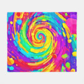 Levendige Spiral Splash Kleuren Kunst Fleece Deken (Voorkant (Horizontaal))