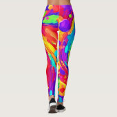 Levendige Spiral Splash Kleuren Kunst Leggings (Achterkant)