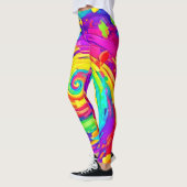 Levendige Spiral Splash Kleuren Kunst Leggings (Links)
