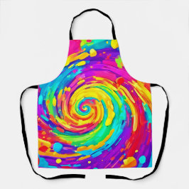Levendige Spiral Splash Kleuren Kunst Schort