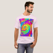 Levendige Spiral Splash Kleuren Kunst T-shirt (Voorkant volledig)