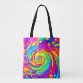 Levendige Spiral Splash Kleuren Kunst Tote Bag (Voorkant)