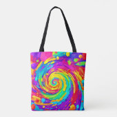 Levendige Spiral Splash Kleuren Kunst Tote Bag (Achterkant)