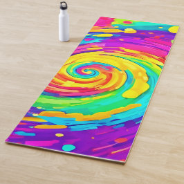 Levendige Spiral Splash Kleuren Kunst Yogamat