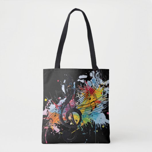 Levendige Splashy Music Lover's Canvas tas (Voorkant)