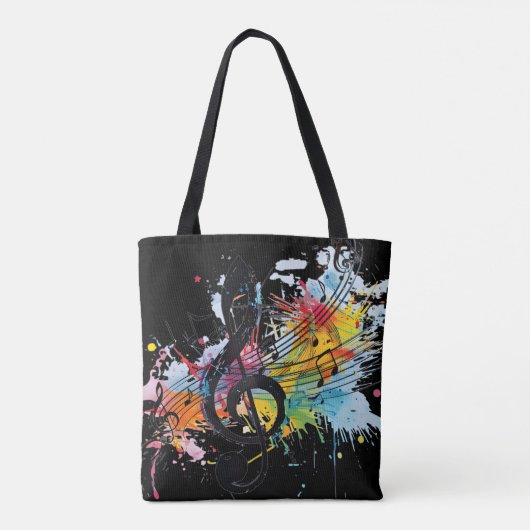 Levendige Splashy Music Lover's Canvas tas (Achterkant)