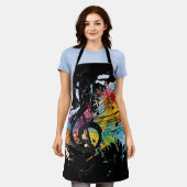 Levendige Splashy Music Lover's Schort (Gedragen)