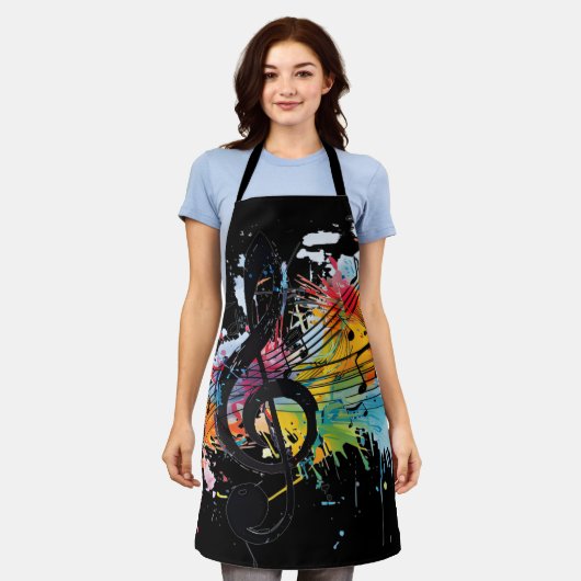 Levendige Splashy Music Lover's Schort (Gedragen)