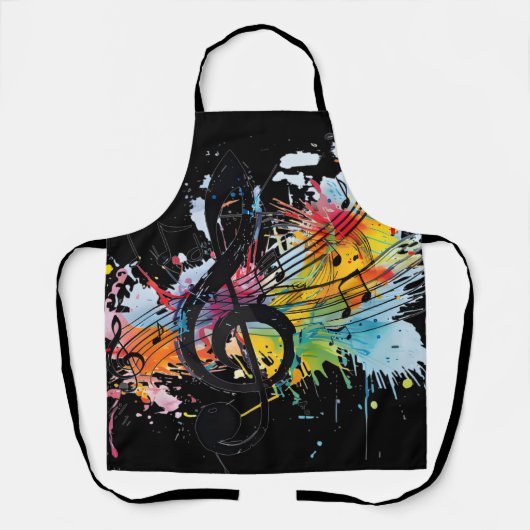 Levendige Splashy Music Lover's Schort (Voorkant)