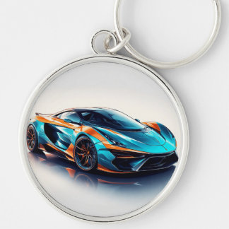 Levendige sportwagen met modern design sleutelhanger