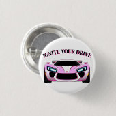 Levendige sportwagen met neongloed ronde button 3,2 cm (Voorkant /achterkant)