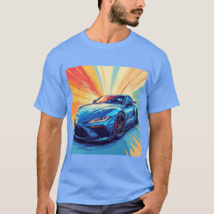 Levendige sportwagenillustratie t-shirt