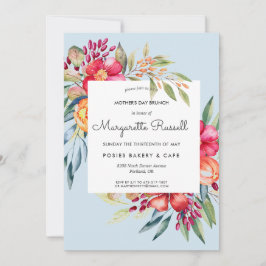 Levendige Spring Floral Moederdag Brunch Kaart
