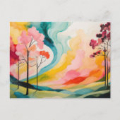 Levendige Springtime Abstracte Waterverf Briefkaart (Voorkant)