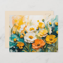 Levendige Springtime Bloesemolie Acryl Briefkaart