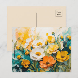 Levendige Springtime Bloesemolie Acryl Briefkaart