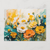 Levendige Springtime Bloesemolie Acryl Briefkaart (Voorkant)