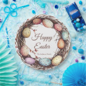 Levendige Springtime Egg Nest Paasbrunch Papieren Bordje (Feest)