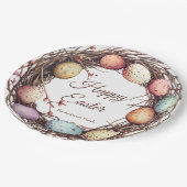 Levendige Springtime Egg Nest Paasbrunch Papieren Bordje (Gekanteld)