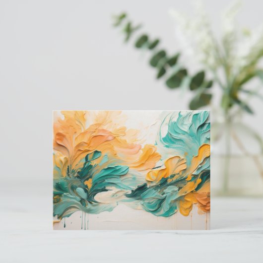 Levendige Springtime Olie Acryl Kunst Briefkaart (Staand voorkant)