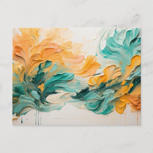 Levendige Springtime Olie Acryl Kunst Briefkaart (Voorkant)