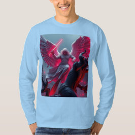 Levendige St Michael Aartsengel Lange Mouw Mannen  T-shirt