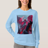 Levendige St Michael Archangel vrouwen met lange m T-shirt (Voorkant)