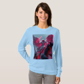 Levendige St Michael Archangel vrouwen met lange m T-shirt (Voorkant volledig)