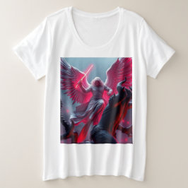 Levendige St Michael de Aartsengel Plus Vrouwen T- Grote Maat T-shirt