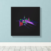 Levendige stadsbrug Unieke Moderne Canvas Afdruk (Insitu (Houten vloer))