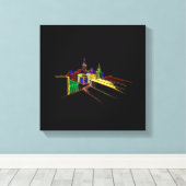 Levendige stadsbrug Unieke Moderne Canvas Afdruk (Insitu (Houten vloer))