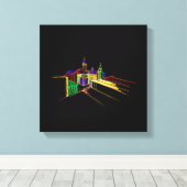 Levendige stadsbrug Unieke Moderne Canvas Afdruk (Insitu (Houten vloer))