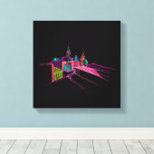 Levendige stadsbrug Unieke Moderne Canvas Afdruk (Insitu (Houten vloer))