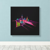 Levendige stadsbrug Unieke Moderne Canvas Afdruk (Insitu (Houten vloer))