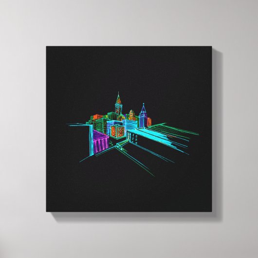 Levendige stadsbrug Unieke Moderne Canvas Afdruk (Voorkant)
