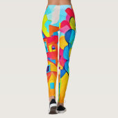 Levendige stadslandschap droomlandschap kunst leggings (Achterkant)