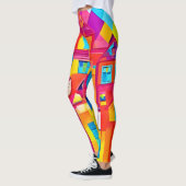 Levendige stadslandschap droomlandschap kunst leggings (Links)