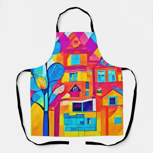 Levendige stadslandschapsdroomkunst schort (Voorkant)