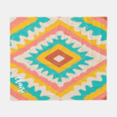 Levendige stam, gewaagde geometrische boho-patroon fleece deken (Voorkant (Horizontaal))