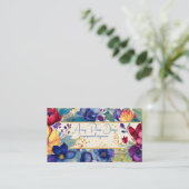 Levendige  Standaard Waterverf Bloemen Visitekaartje (Staand voorkant)