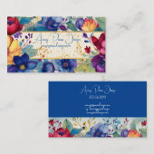 Levendige  Standaard Waterverf Bloemen Visitekaartje (Voorkant / Achterkant)