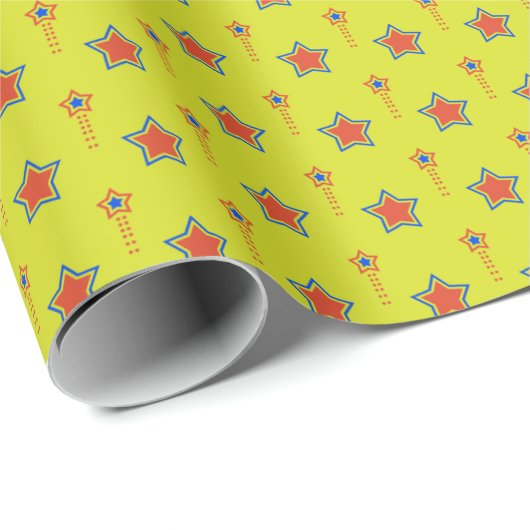 Levendige Starburst Celebration Gift Wrap Cadeaupapier (Rol Hoek)