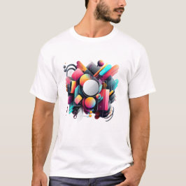 Levendige Stedelijke Abstracte Kunst T-shirt