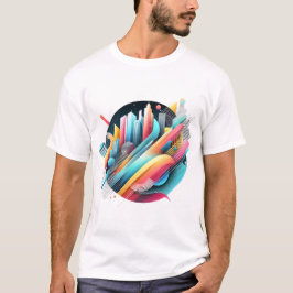 Levendige Stedelijke Abstracte Serie T-shirt
