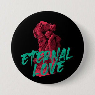Levendige, stedelijke, trendy grafische vormgeving ronde button 7,6 cm